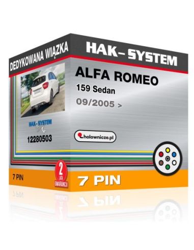 Dedykowana wiązka haka holowniczego ALFA ROMEO 159 Sedan, 2005, 2006, 2007, 2008, 2009, 2010, 2011, 2012, 2013, 2014 [7 pin]