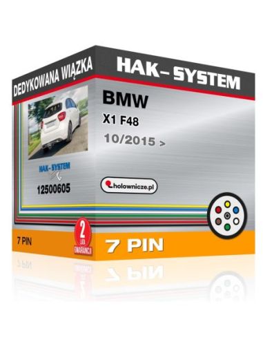 Dedykowana wiązka haka holowniczego BMW X1 F48, 2015, 2016, 2017, 2018, 2019, 2020, 2021, 2022, 2023 [7 pin]