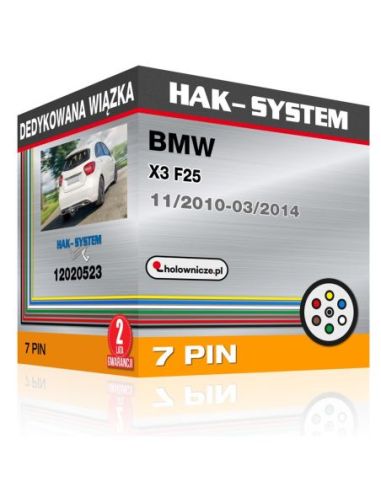 Dedykowana wiązka haka holowniczego BMW X3 F25, 2010, 2011, 2012, 2013, 2014 [7 pin]