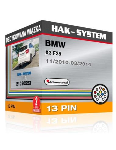 Dedykowana wiązka haka holowniczego BMW X3 F25, 2010, 2011, 2012, 2013, 2014 [13 pin]
