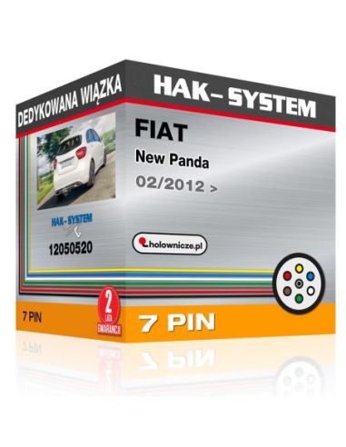Dedykowana wiązka haka holowniczego FIAT New Panda, 2012, 2013, 2014, 2015, 2016, 2017, 2018, 2019, 2020, 2021 [7 pin]
