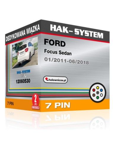 Dedykowana wiązka FORD Focus Sedan, 2011, 2012, 2013, 2014, 2015, 2016, 2017, 2018 wersja samochodu z przygotowaniem pod instala