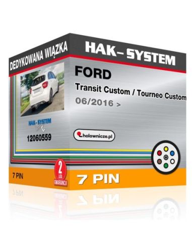 Dedykowana wiązka haka holowniczego FORD Transit Custom / Tourneo Custom, 2016, 2017, 2018, 2019, 2020, 2021, 2022, 2023 [7 pin]