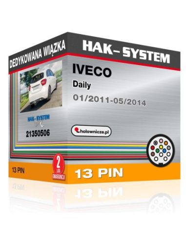 Dedykowana wiązka IVECO Daily, 2011, 2012, 2013, 2014 wersja samochodu z przygotowaniem pod instalację haka [13 pin]