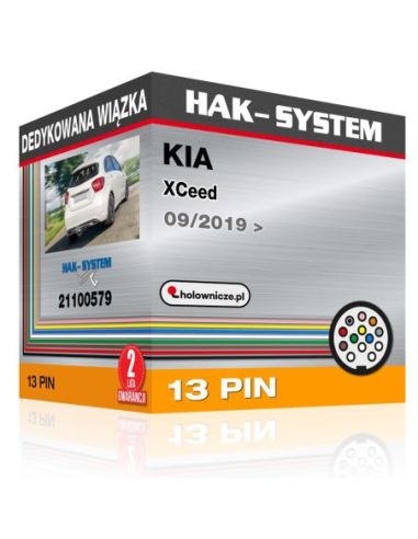 Dedykowana wiązka KIA XCeed, 2019, 2020, 2021, 2022, 2023 wersja samochodu z przygotowaniem pod instalację haka [13 pin]