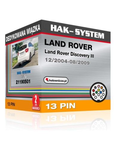 Dedykowana wiązka haka holowniczego LAND ROVER Land Rover Discovery III, 2004, 2005, 2006, 2007, 2008, 2009 [13 pin]