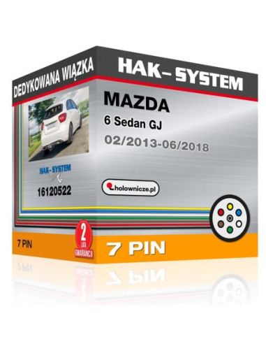Dedykowana wiązka haka holowniczego MAZDA 6 Sedan GJ, 2013, 2014, 2015, 2016, 2017, 2018 [7 pin]
