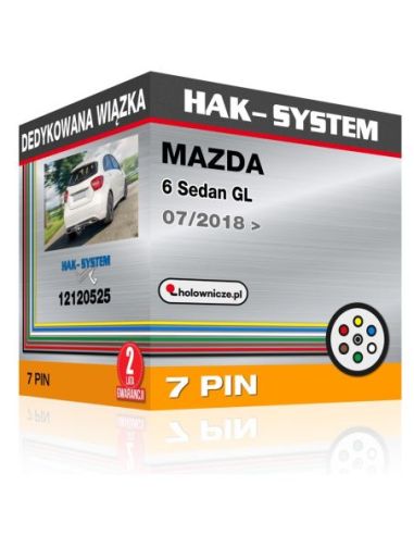 Dedykowana wiązka haka holowniczego MAZDA 6 Sedan GL, 2018, 2019, 2020, 2021, 2022, 2023 [7 pin]