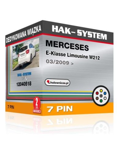 Dedykowana wiązka haka holowniczego MERCESES E-Klasse Limousine W212, 2009, 2010, 2011, 2012, 2013, 2014, 2015, 2016, 2017, 2018