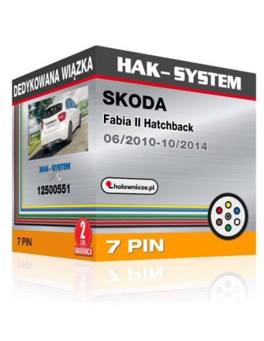 Dedykowana wiązka haka holowniczego SKODA Fabia II Hatchback, 2010, 2011, 2012, 2013, 2014 [7 pin]