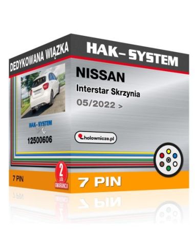 Dedykowana wiązka NISSAN Interstar Skrzynia, 2022, 2023 wersja samochodu bez przygotowania pod instalację haka [7 pin]