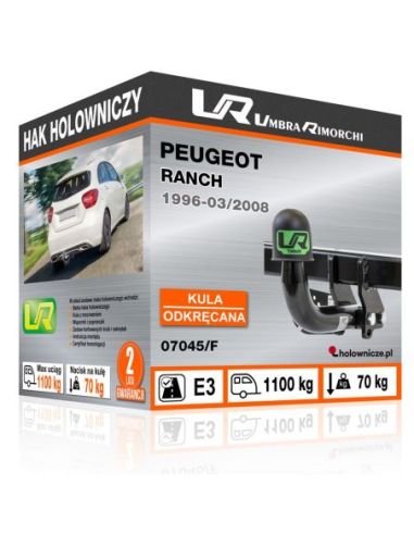 Hak holowniczy Peugeot RANCH odkręcany