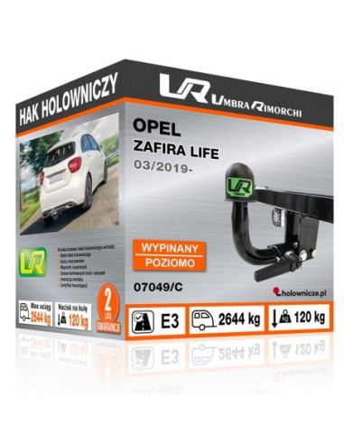 Hak holowniczy Opel ZAFIRA LIFE wypinany poziomo