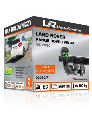 Hak holowniczy Land Rover RANGE ROVER VELAR odkręcany