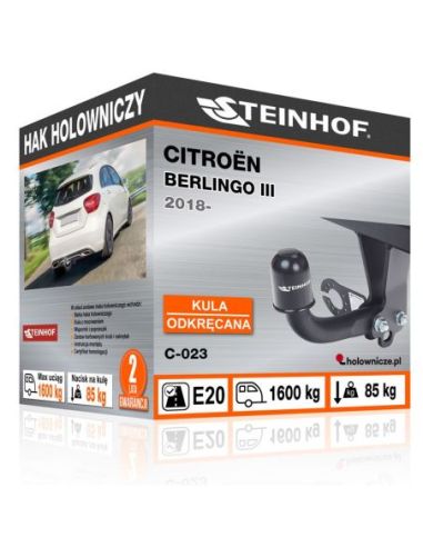 Hak holowniczy Citroën BERLINGO III odkręcany