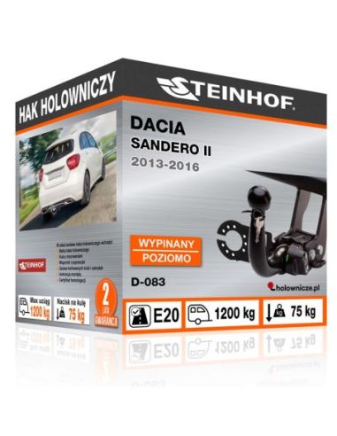 Hak holowniczy Dacia SANDERO II wypinany poziomo
