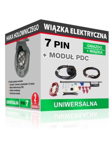 Wiązka elektryczna haka holowniczego –  7 PIN z modułem elektronicznym PDC (automatyczne odcięcie czujników parkowania)