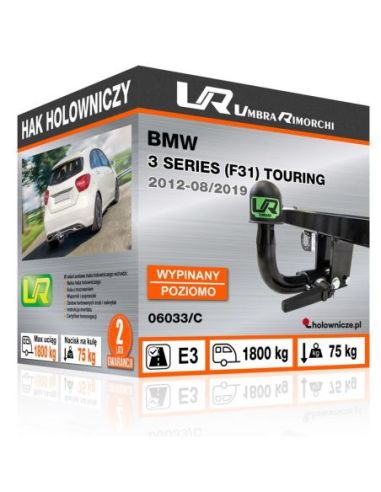 Hak holowniczy BMW 3 SERIES (F31) TOURING wypinany poziomo