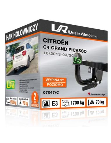 Hak holowniczy Citroën C4 GRAND PICASSO wypinany poziomo