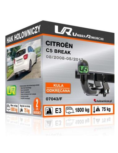 Hak holowniczy Citroën C5 BREAK odkręcany