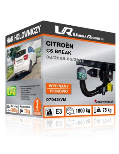 Hak holowniczy Citroën C5 BREAK wypinany pionowo