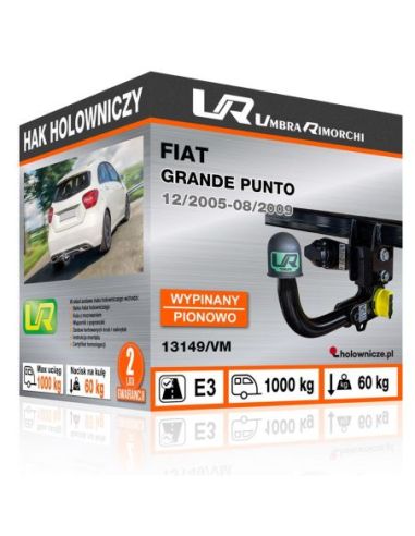 Hak holowniczy Fiat GRANDE PUNTO wypinany pionowo