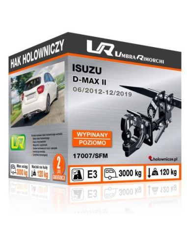 Hak holowniczy Isuzu D-MAX II z kołnierzem wypinany poziomo 