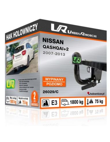 Hak holowniczy Nissan QASHQAI+2 wypinany poziomo