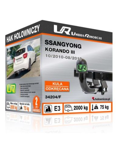 Hak holowniczy Ssangyong KORANDO III odkręcany