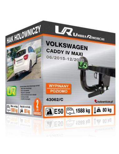 Hak holowniczy Volkswagen CADDY IV MAXI wypinany poziomo