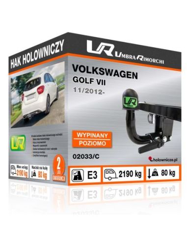 Hak holowniczy Volkswagen GOLF VII wypinany poziomo