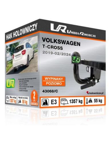 Hak holowniczy Volkswagen T-CROSS wypinany poziomo