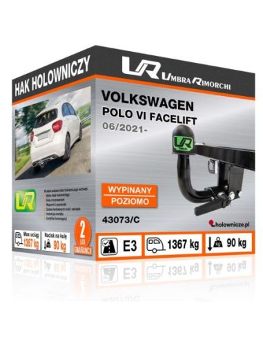 Hak holowniczy Volkswagen POLO VI FACELIFT wypinany poziomo