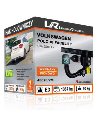 Hak holowniczy Volkswagen POLO VI FACELIFT wypinany pionowo