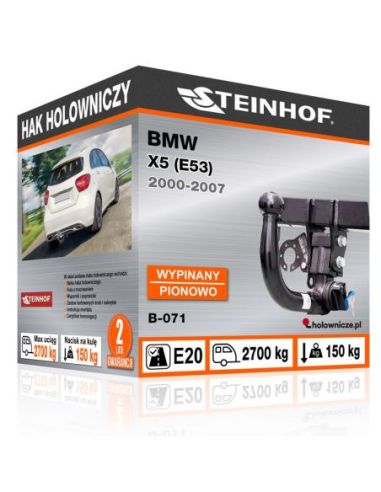 Hak holowniczy BMW X5 (E53) wypinany pionowo