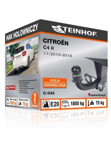 Hak holowniczy Citroën C4 II odkręcany