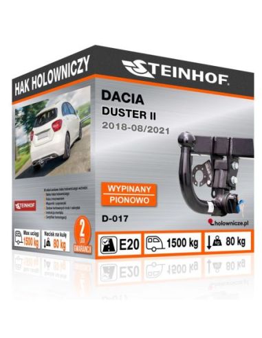 Hak holowniczy Dacia DUSTER II wypinany pionowo