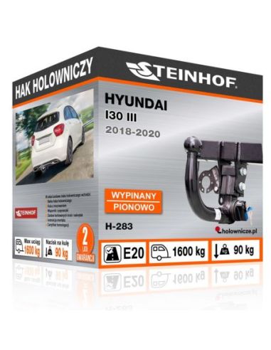 Hak holowniczy Hyundai I30 III wypinany pionowo