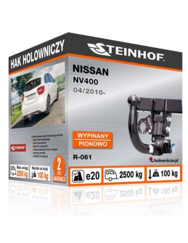 Hak holowniczy Nissan NV400 wypinany pionowo