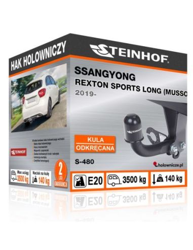 Hak holowniczy Ssangyong REXTON SPORTS LONG (MUSSO GRAND) odkręcany