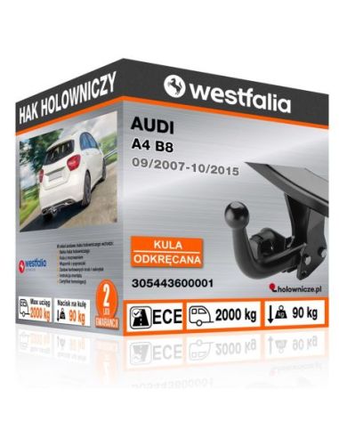 Hak holowniczy Audi A4 B8 odkręcany