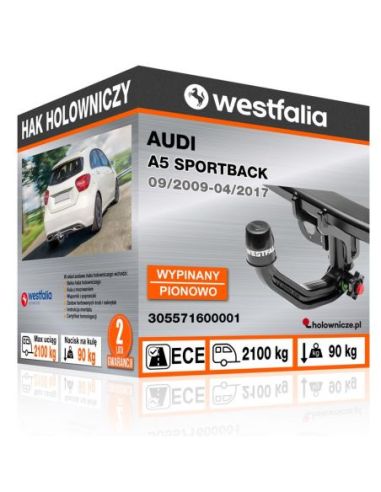 Hak holowniczy Audi A5 SPORTBACK wypinany pionowo