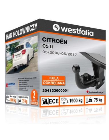 Hak holowniczy Citroën C5 II odkręcany