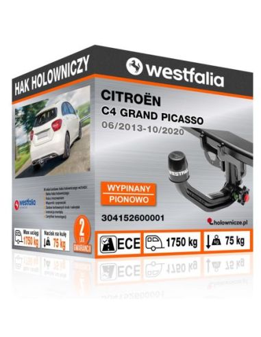 Hak holowniczy Citroën C4 GRAND PICASSO wypinany pionowo