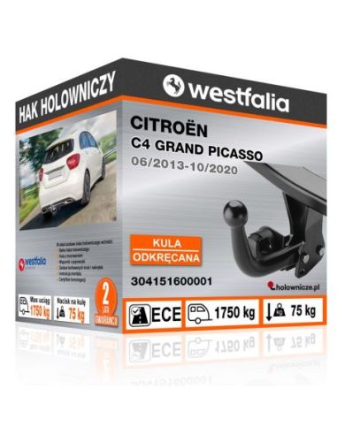 Hak holowniczy Citroën C4 GRAND PICASSO odkręcany