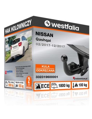 Hak holowniczy Nissan QASHQAI odkręcany