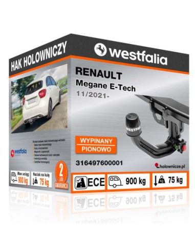 Hak holowniczy Renault MEGANE E-TECH wypinany pionowo