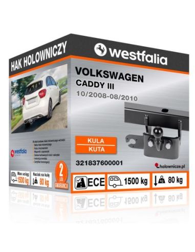 Hak holowniczy Volkswagen CADDY III z kulą kutą