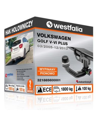 Hak holowniczy Volkswagen GOLF V-VI PLUS wypinany pionowo