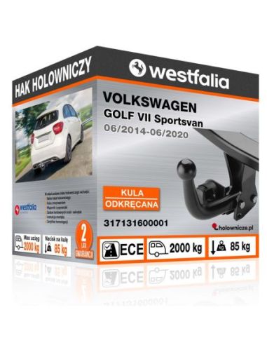 Hak holowniczy Volkswagen GOLF VII SPORTSVAN odkręcany